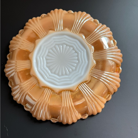 Vintage Fire King Peach Lusterware Deviled Egg Platter 1960s - Picture 3 of 6